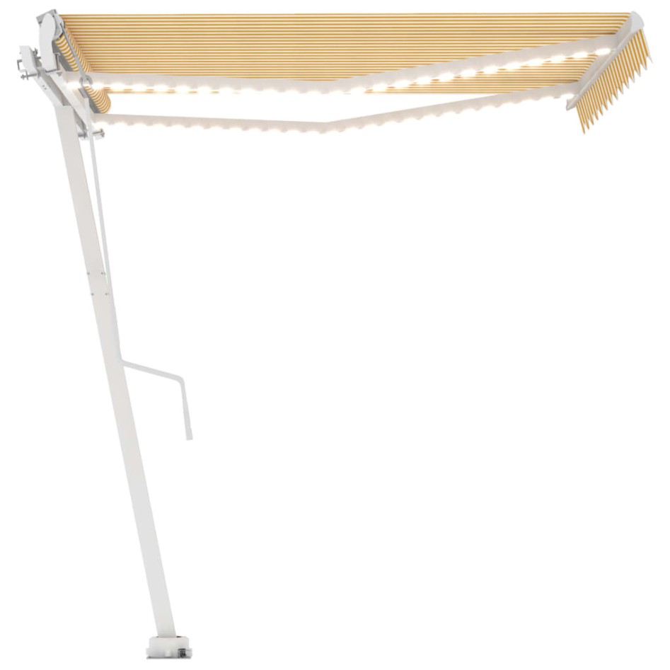 Toldo automático LED sensor de viento amarillo blanco