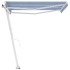 Toldo de pie retráctil manual azul y blanco 300x250