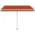 Toldo manual retráctil con luz LED naranja y marrón 300x250