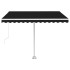 Toldo retráctil manual con LED antracita 350x250