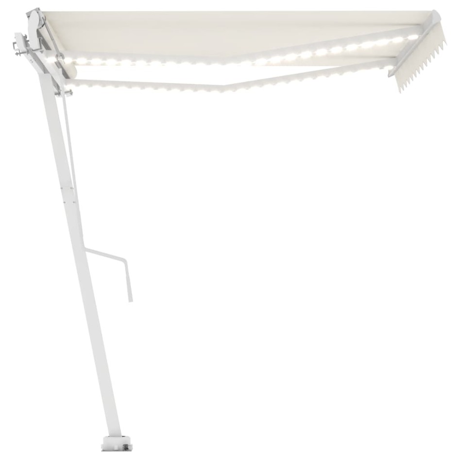 Toldo automático con LED y sensor de viento crema 350x250