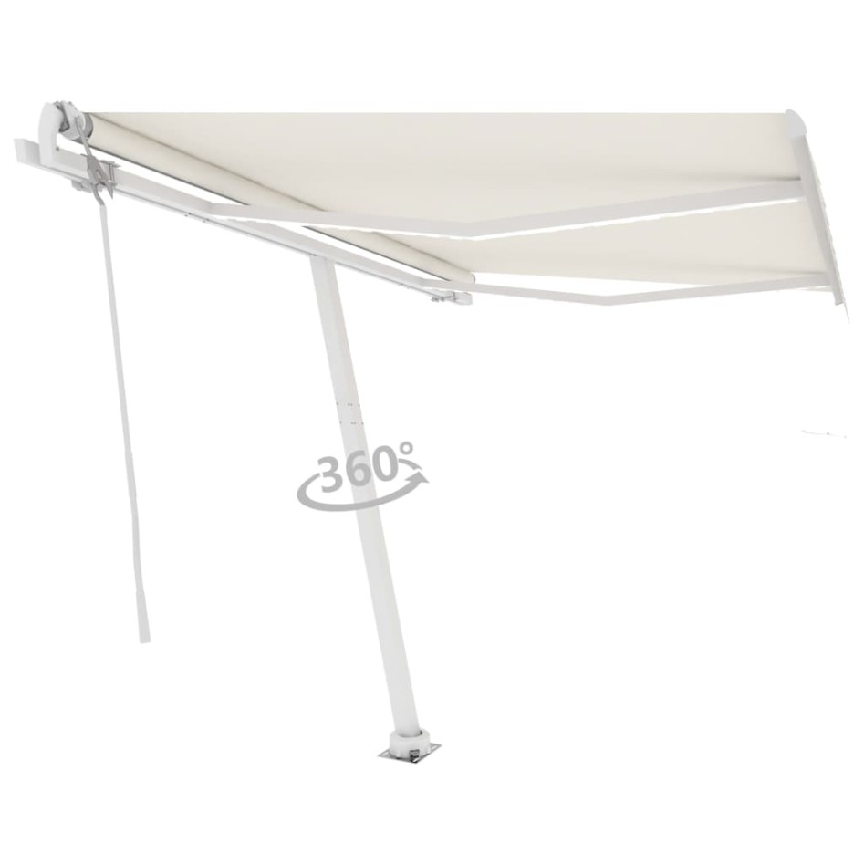 Toldo automático con LED y sensor de viento crema 350x250