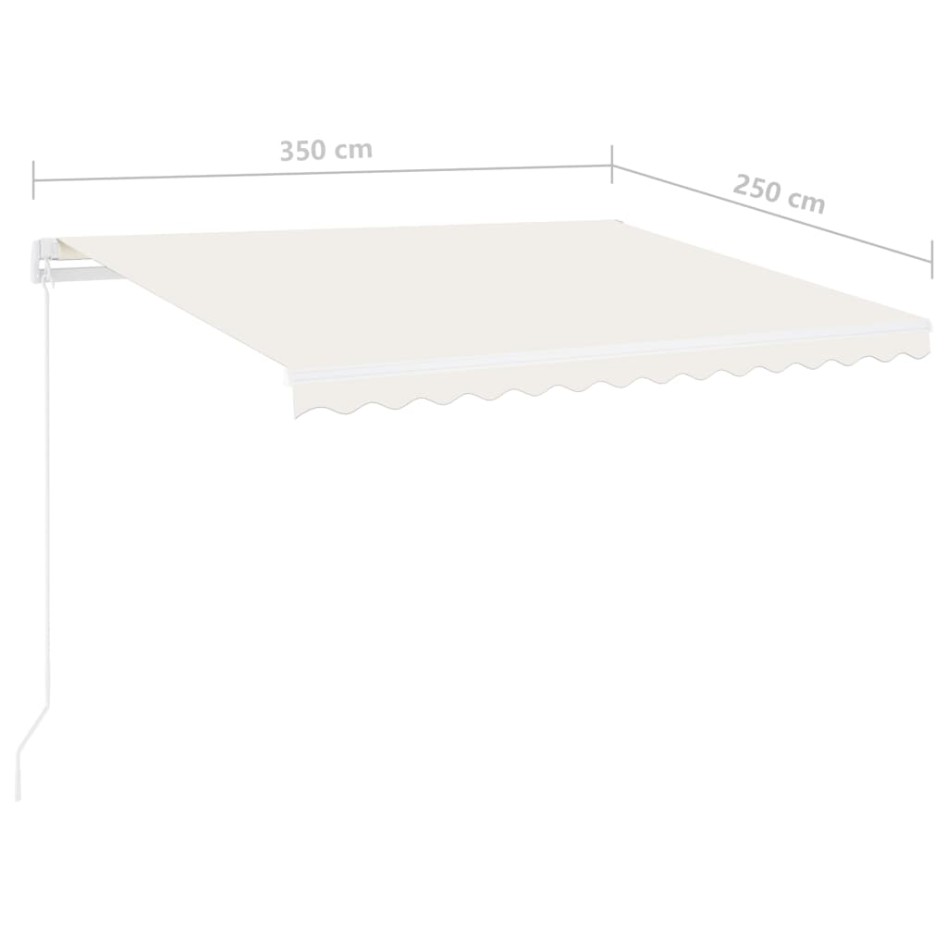 Toldo automático con LED y sensor de viento crema 350x250