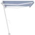 Toldo manual retráctil con luz LED azul y blanco 450x350