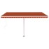 Toldo de pie manual retráctil naranja y marrón 400x350