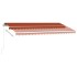 Toldo de pie manual retráctil naranja y marrón 400x350