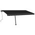 Toldo retráctil manual con LED gris antracita 400x300