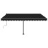 Toldo retráctil manual con LED gris antracita 400x300