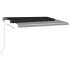 Toldo retráctil manual con LED gris antracita 400x300