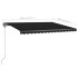 Toldo retráctil manual con LED gris antracita 400x300
