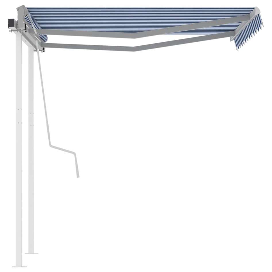 Toldo manual retráctil con LED azul y blanco 3x2,5