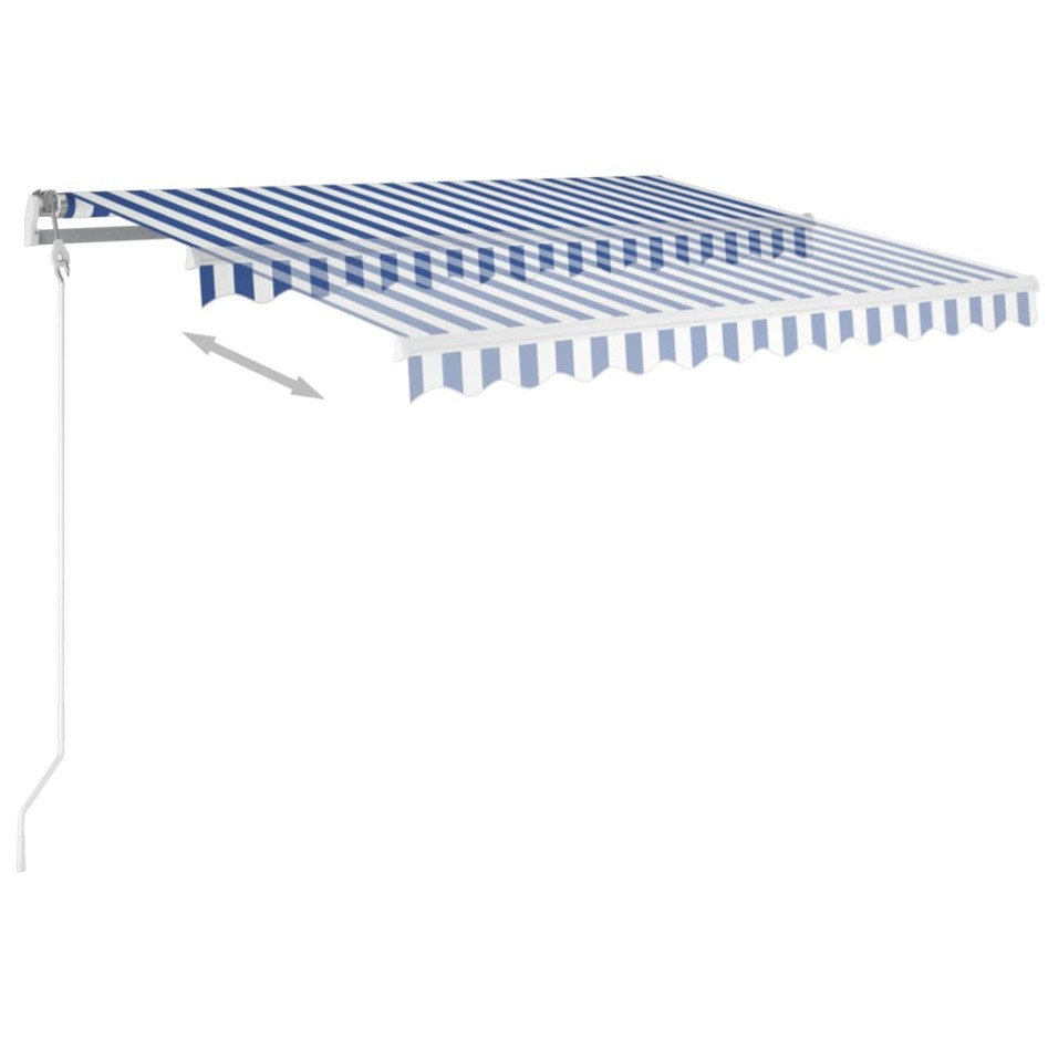 Toldo manual retráctil con LED azul y blanco 3x2,5