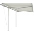 Toldo retráctil automático con postes crema 3x2,5