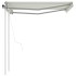 Toldo retráctil automático con postes crema 3x2,5