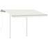 Toldo retráctil automático con postes crema 3x2,5