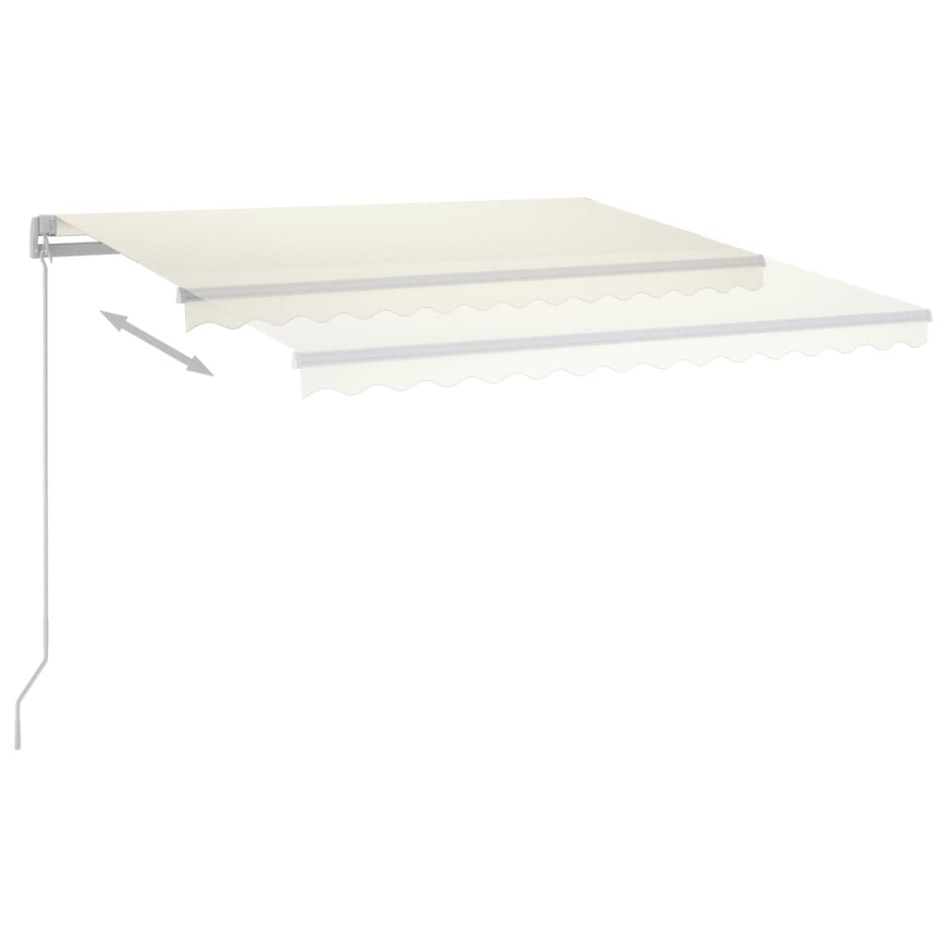 Toldo retráctil automático con postes crema 3x2,5