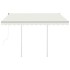 Toldo retráctil automático con postes crema 3x2,5