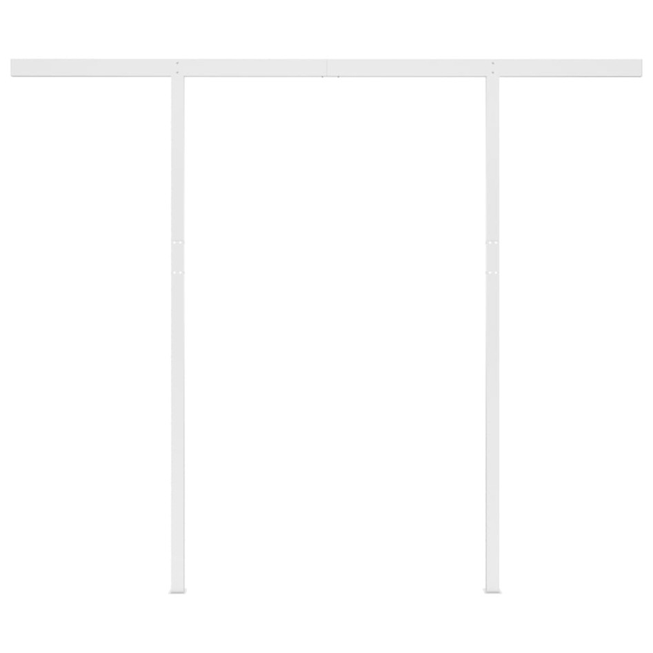 Toldo retráctil automático con postes crema 3x2,5