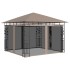 Cenador mosquitera y tira de luz LED taupé 3x3x2,73m 180