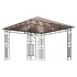 Cenador mosquitera y tira de luz LED taupé 3x3x2,73m 180