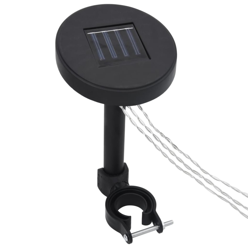 Cenador con cortina y tira de luces aluminio antracita 3x3