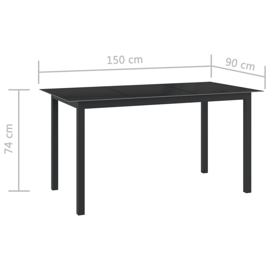 Juego de comedor para jardín de 7 piezas aluminio