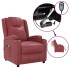Sillón de masaje eléctrico cuero sintético rojo