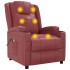 Sillón de masaje eléctrico cuero sintético rojo