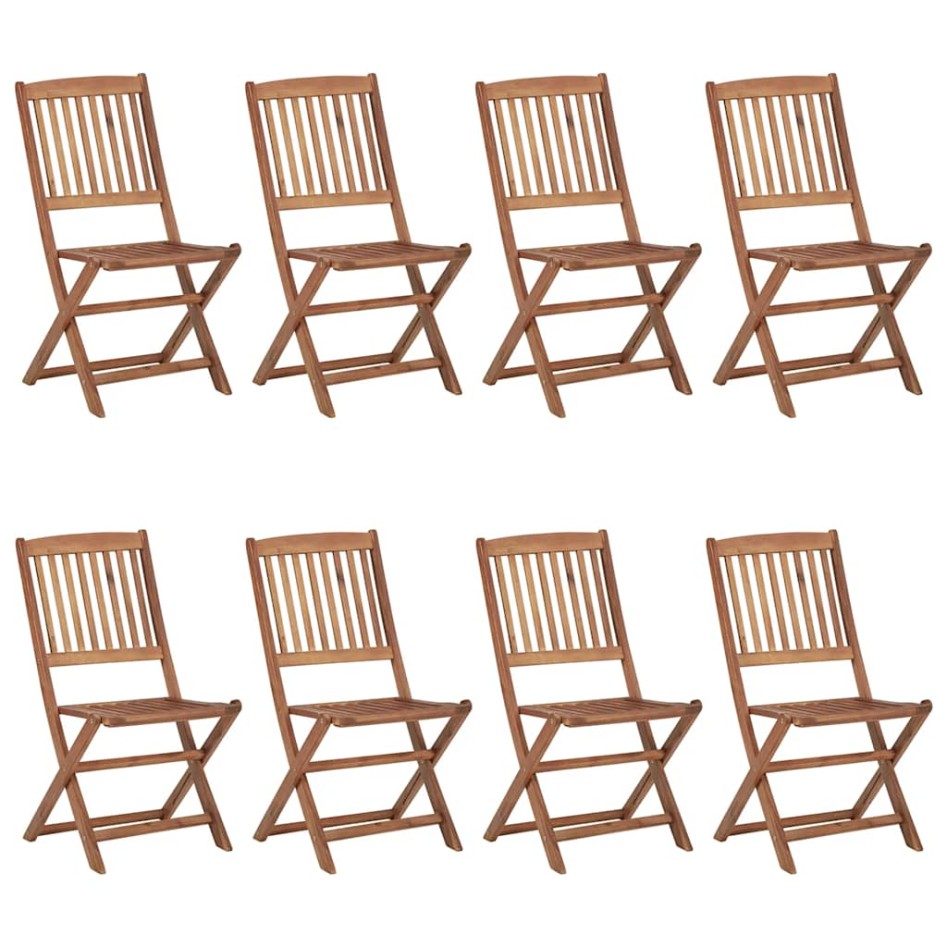 Sillas de jardín plegables 8 uds madera maciza acacia y