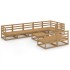 Muebles de jardín 9 piezas marrón miel madera maciza de