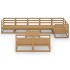 Muebles de jardín 9 piezas marrón miel madera maciza de