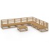 Muebles de jardín 9 piezas marrón miel madera maciza de
