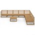 Muebles de jardín 9 piezas marrón miel madera maciza de