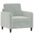 Sillón con taburete terciopelo gris claro 60