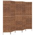 Biombo de 5 paneles jacinto de agua marrón 205x180