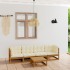 Juego de muebles de jardín 5 pzas y cojines madera pino