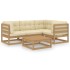 Juego de muebles de jardín 5 pzas y cojines madera pino