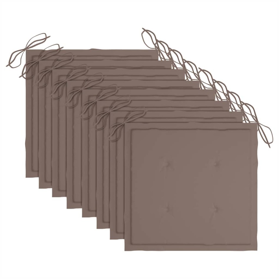 Sillas de jardín con cojines 8 uds madera maciza de