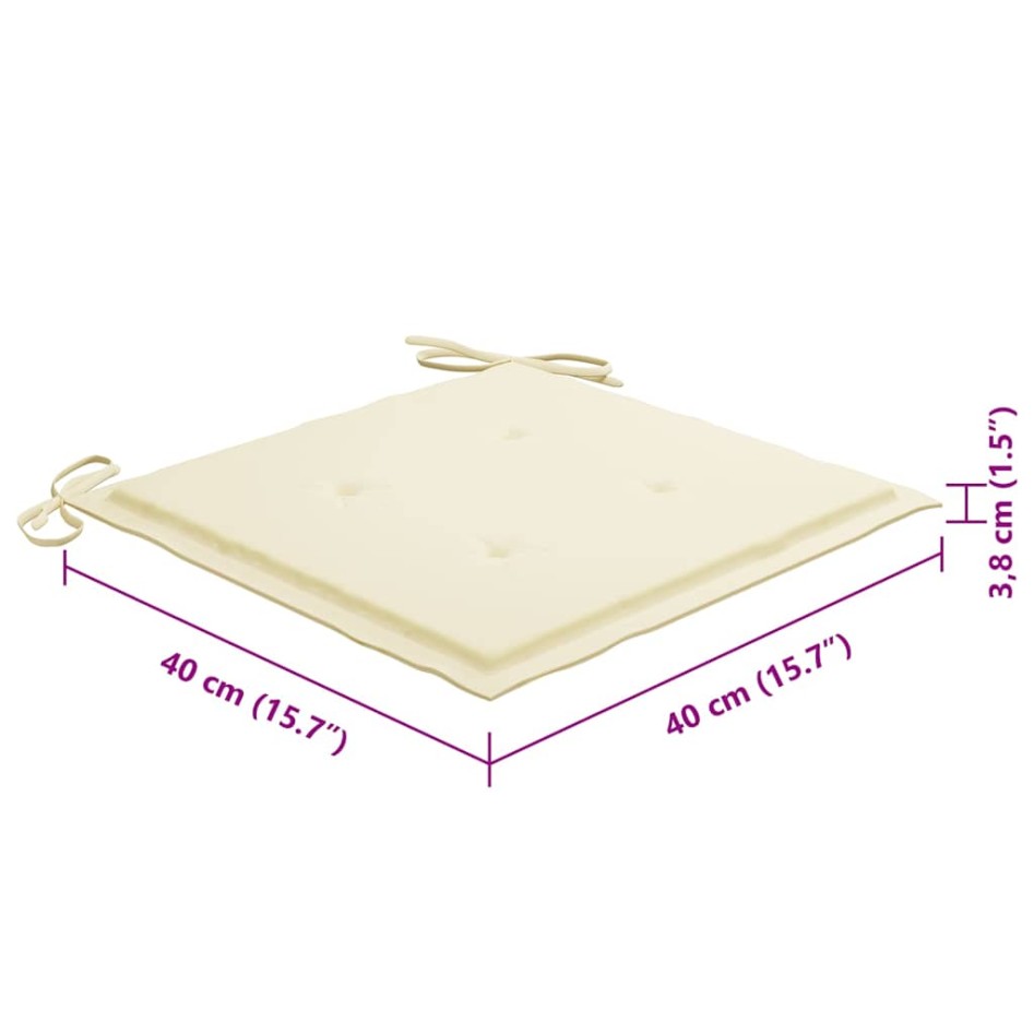 Sillas de jardín plegables 8 uds y cojines madera maciza