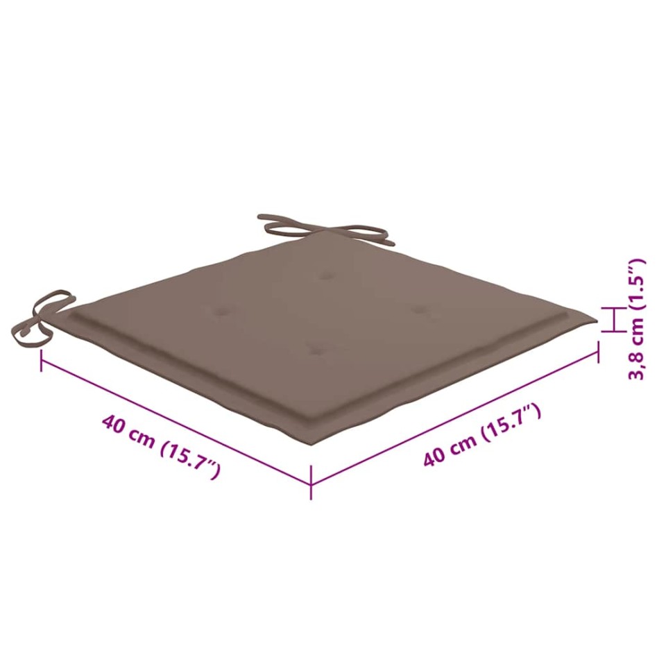 Sillas de jardín plegables 8 uds y cojines madera maciza