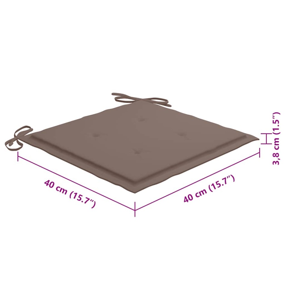 Sillas de jardín plegables 8 uds y cojines madera maciza