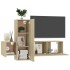 Set de muebles salón TV 3 pzas madera ingeniería roble