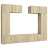 Set muebles de salón TV 6 pzas madera ingeniería roble
