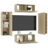 Set de muebles salón TV 4 pzas madera ingeniería roble