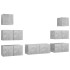 Set muebles de salón TV 7 pzas madera ingeniería gris