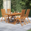 Juego de comedor de jardín 5 piezas madera maciza de acacia