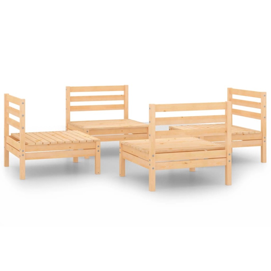 Juego de muebles de jardín 4 piezas madera de pino