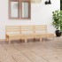 Juego de muebles de jardín 3 piezas madera maciza de