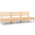 Juego de muebles de jardín 3 piezas madera maciza de