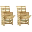 Compostadores de láminas 2 uds madera de pino 80x50x100 cm